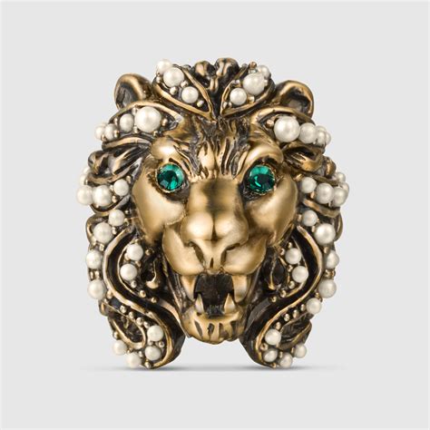 gucci bull head ring|female Gucci lion ring.